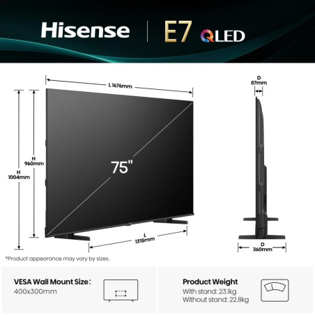 Hisense 75E7Q Smartv 75